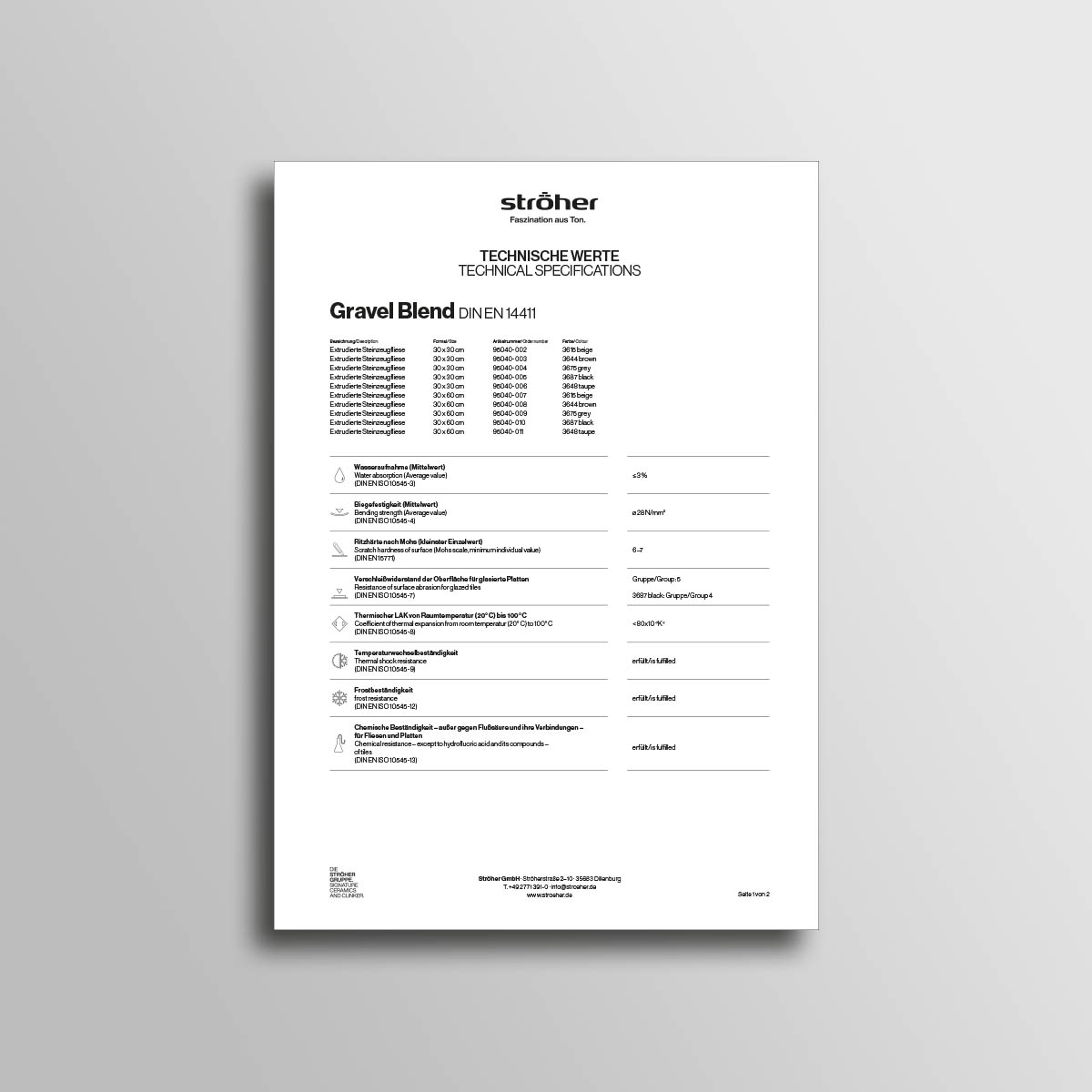 Stroeher Terrassenfliesen Gravel Blend Downloads Technische Werte