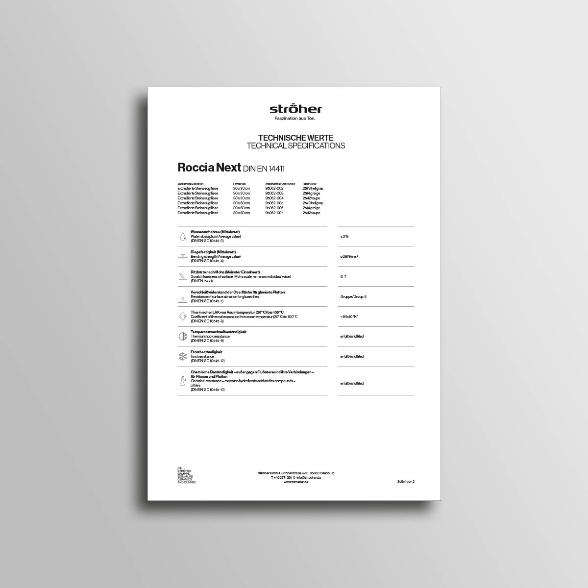 Stroeher Terrassenfliesen Roccia Next Downloads Technische Werte