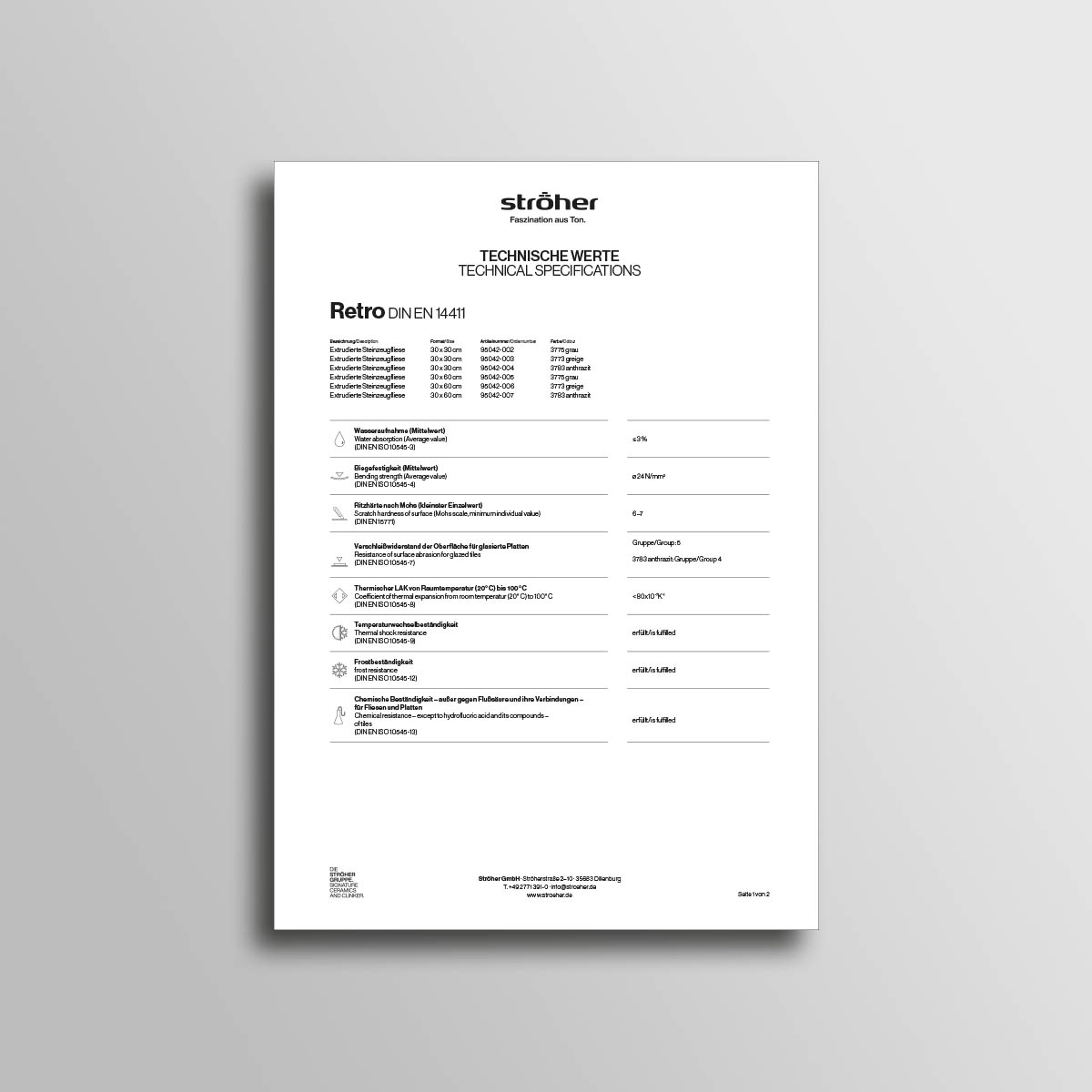 Stroeher Terrassenfliesen Retro Downloads Technische Werte